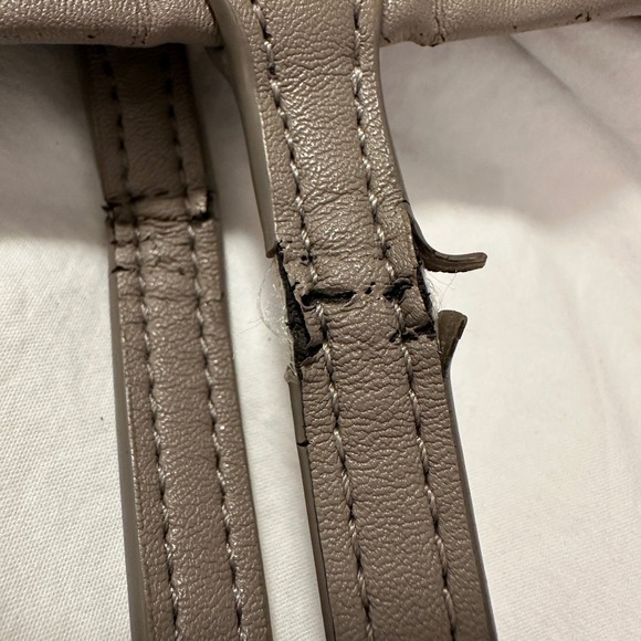 Tory Burch Gemini Link Canvas Tote French Gray Navy Stripe Large Shopper AS IS - Picture 13 of 16